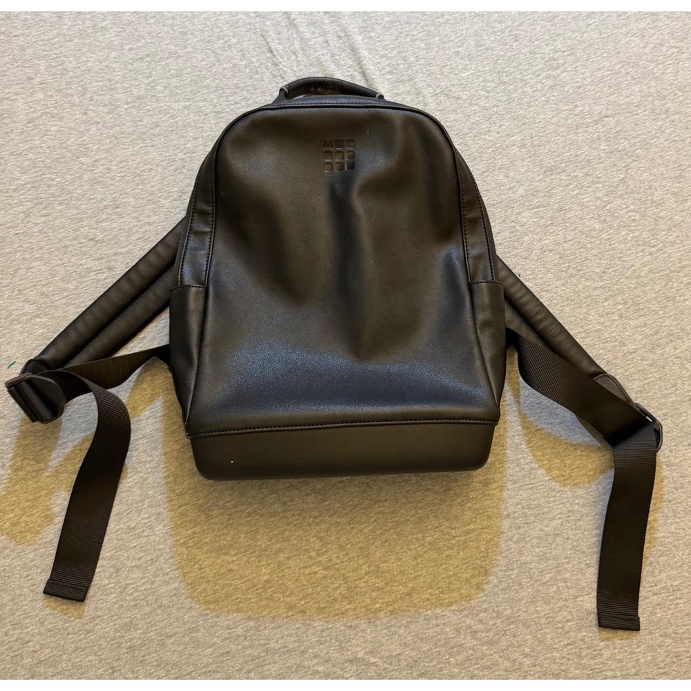 Moleskine Classic Backpack Black Faux Leather Minimalist Laptop Bag ET76UBK
